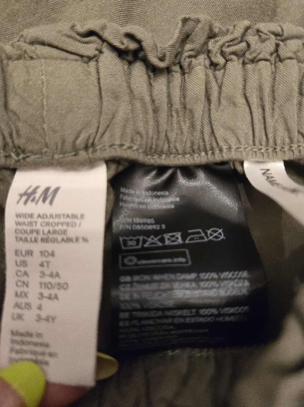 H&M Relaxed Loose Olive Green Wide-Leg Pants - Picture 9 of 9